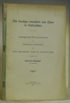 Die heutige mundart von Zara in Dalmatien. Diss.