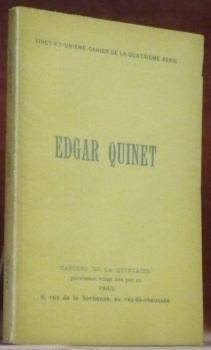 Edgar Quinet. “Cahiers de la Quinzaine. Vingt-et-unième Cahier de la …