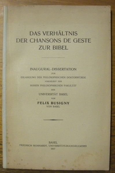 Das Verhältnis der Chansons de Geste zur Bibel.
