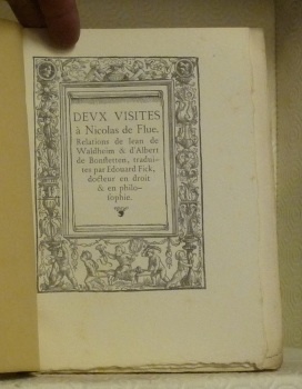 Deux visites à Nicolas de Flue. Relations de Jean de …