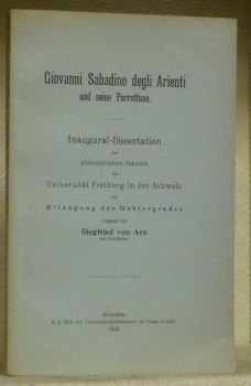 Giovanni Sabadino degli Arienti und seine Porrettane. Diss.