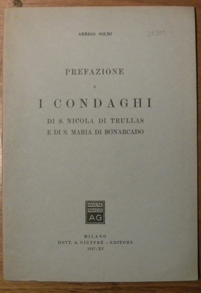 Prefazione a i condaghi di S. Nicola di Trullas e …