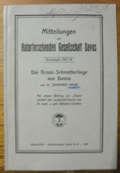 Die Gross-Schmetterlinge von Davos. Mittheilungen der Naturforschenden Gesellschaft Davos.