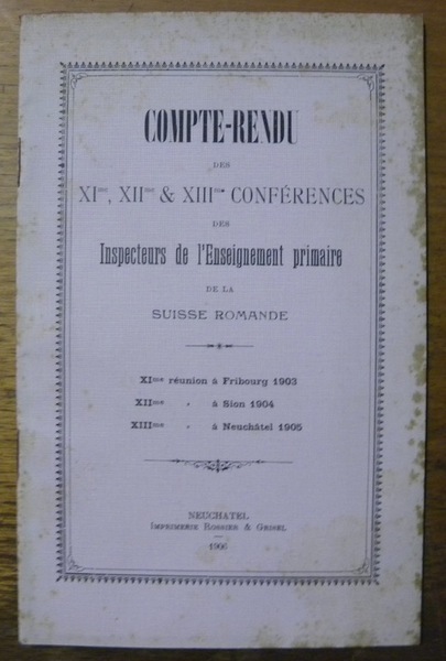 Compte-rendu des XIme, XIIme & XIIIme conférences des inspecteurs de …