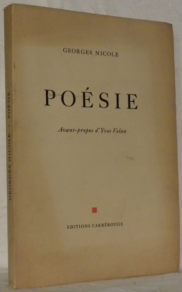 Poésie. Avant-propos de d’Yves Velan.