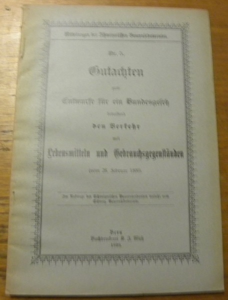 GUTACHTEN zum Entwurfe für ein Bundesgesetz betreffend den Verkehr mit …