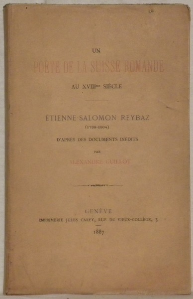 Un poète de la Suisse romande au XVIIIe siècle : …