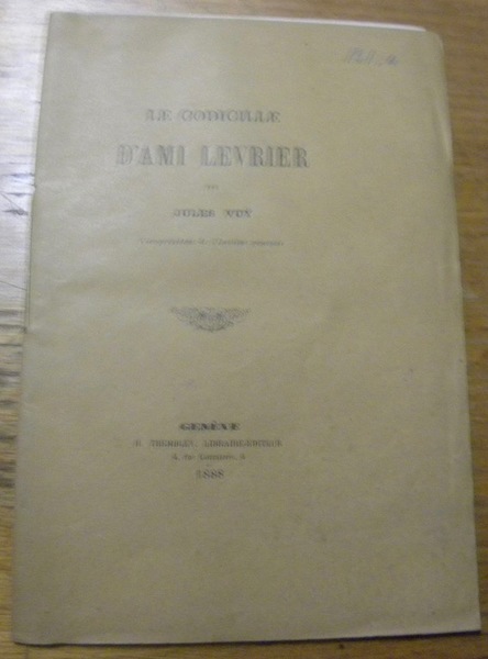 Le codicille d’Ami Levrier.