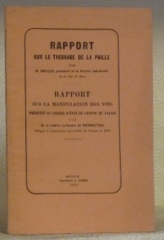 Rapport sur le tressage de la paille. Rapport sur la …