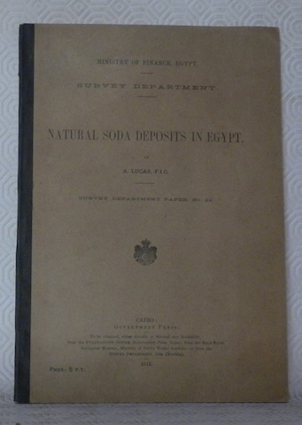 Natural Soda Deposits in Egypt. Survey Department Paper, N°22. Ministry …