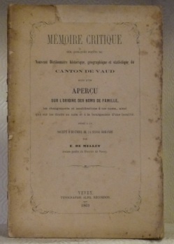 Mémoire critique sur quelques points du Nouveau Dictionnaire historique, géographique …