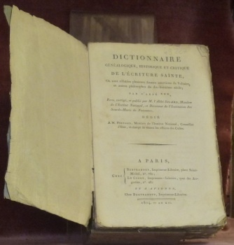 Dictionnaire généalogique, historique et critique de l’écriture sainte. Ou sont …