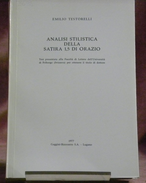 Analisi stilistica della satira 1,5 di Orazio. Tesi.