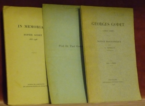 Georges Godet 1845-1907. Notice biographique par A. Thiebaud. Neuchâtel, 1914, …