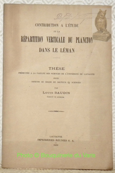 Contribution à l’étude de la répartition verticale du plancton dans …