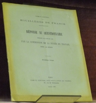 Comité Central des Houillères de France. Réponse au questionnaire adressé …
