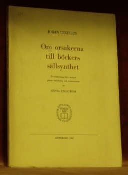 Om orsakerna till böckers sällsynthet. Översättning fran latinet jämte inledning …