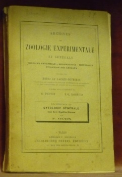Recherches de cytologie générale sur les Epithéliums. Archives de zoologie …