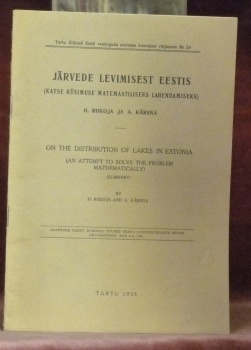 Järvede levimisest eestis. On the distribution of lakes in Estonia.