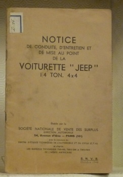Notice de conduite, d’entretien et de mise au point de …