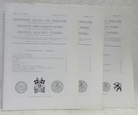 Schweizer Archiv für Heraldik. Mit Internationalem Bulletin. Archives Héraldiques Suisses. …