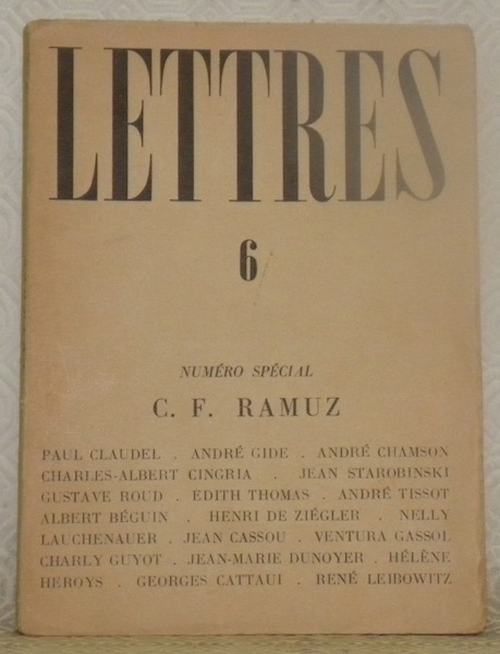 Numéro spécial de Lettres consacré à C. F. Ramuz. Troisième …