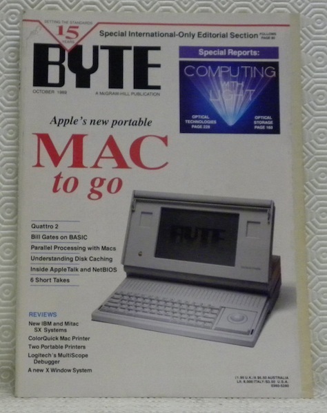BYTE. The small systems journal. October 1989. Apple’s new portable …
