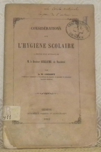 Considérations sur l’hygiène scolaire à propos d’un ouvrage de M. …