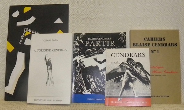 Lot Blaise Cendrars, 5 livres. 1. A l’origine, Cendrars. Gravures …