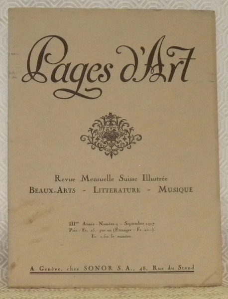 Pages d’Art. Revue Mensuelle Suisse Illustrée. Beaux-Arts - Musique - …