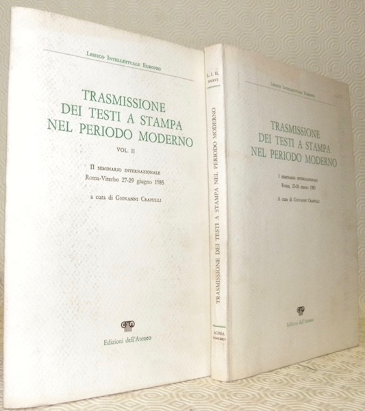 Trasmissione dei testi a stampa nel periodo moderno. 2 Volumes. …