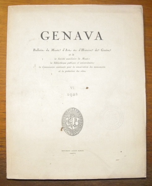 GENAVA. Bulletin du Musée d’Art et d’Histoire de Genève et …