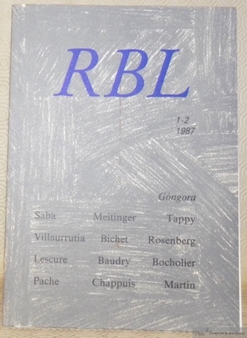 La Revue de Belles-Lettres 1-2 1987. R B L