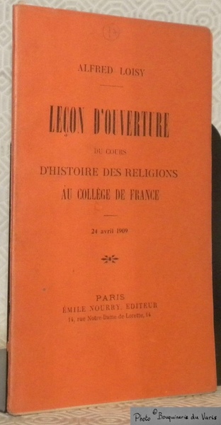 Leçon d'ouverture du cours d'histoire des religions au College de …