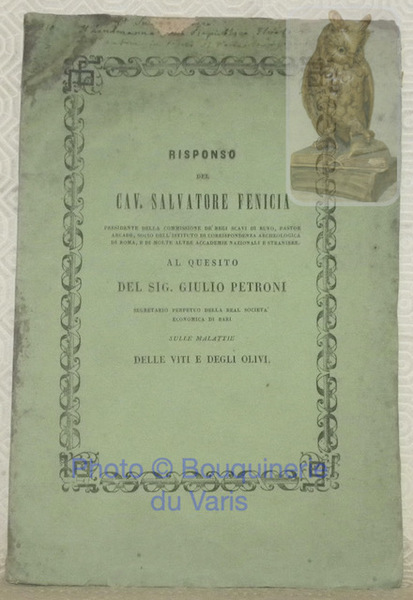 Risponso del Cav. Salvatore Fenicia al quesito del Sig. Giulio …