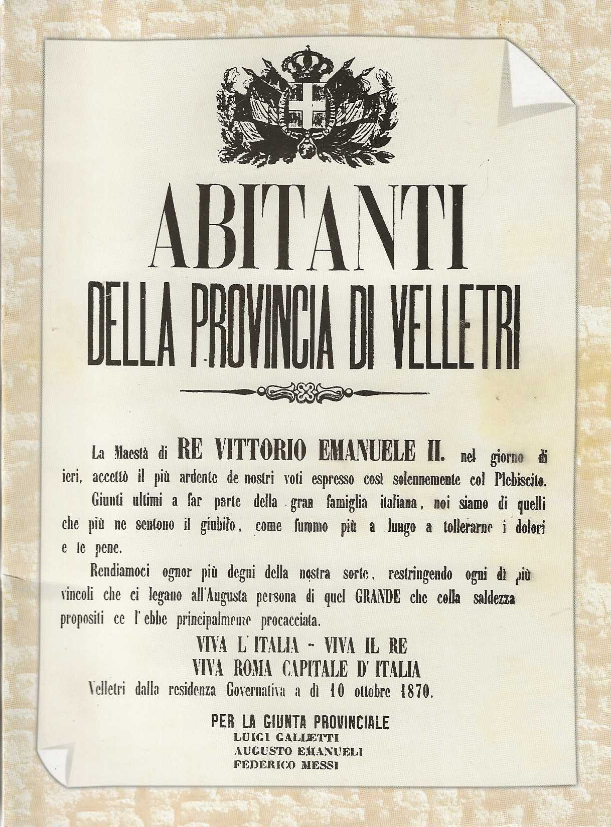 abitanti della provincia di velletri