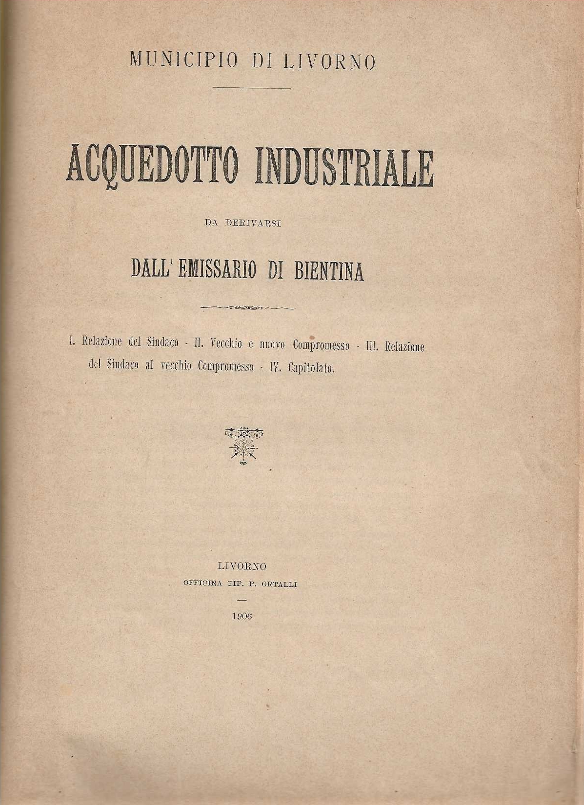 Acquedotto industriale da derivarsi dall'emissario di Bientina