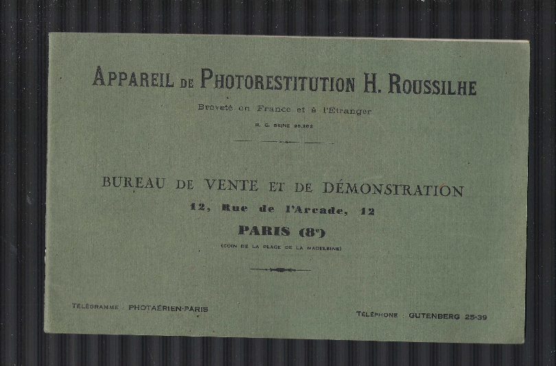 Appareil De Photorestitution H. Roussilhe