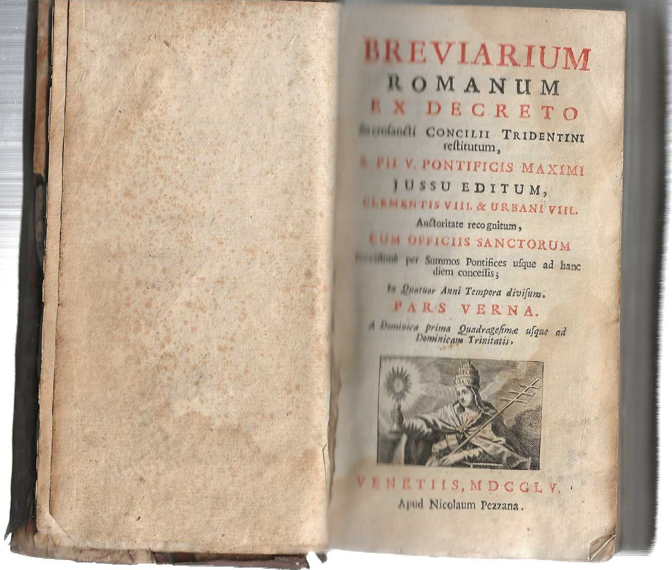 Breviarium romanum ex decreto sacrosancti concilii tridentini restitutum s. pii …