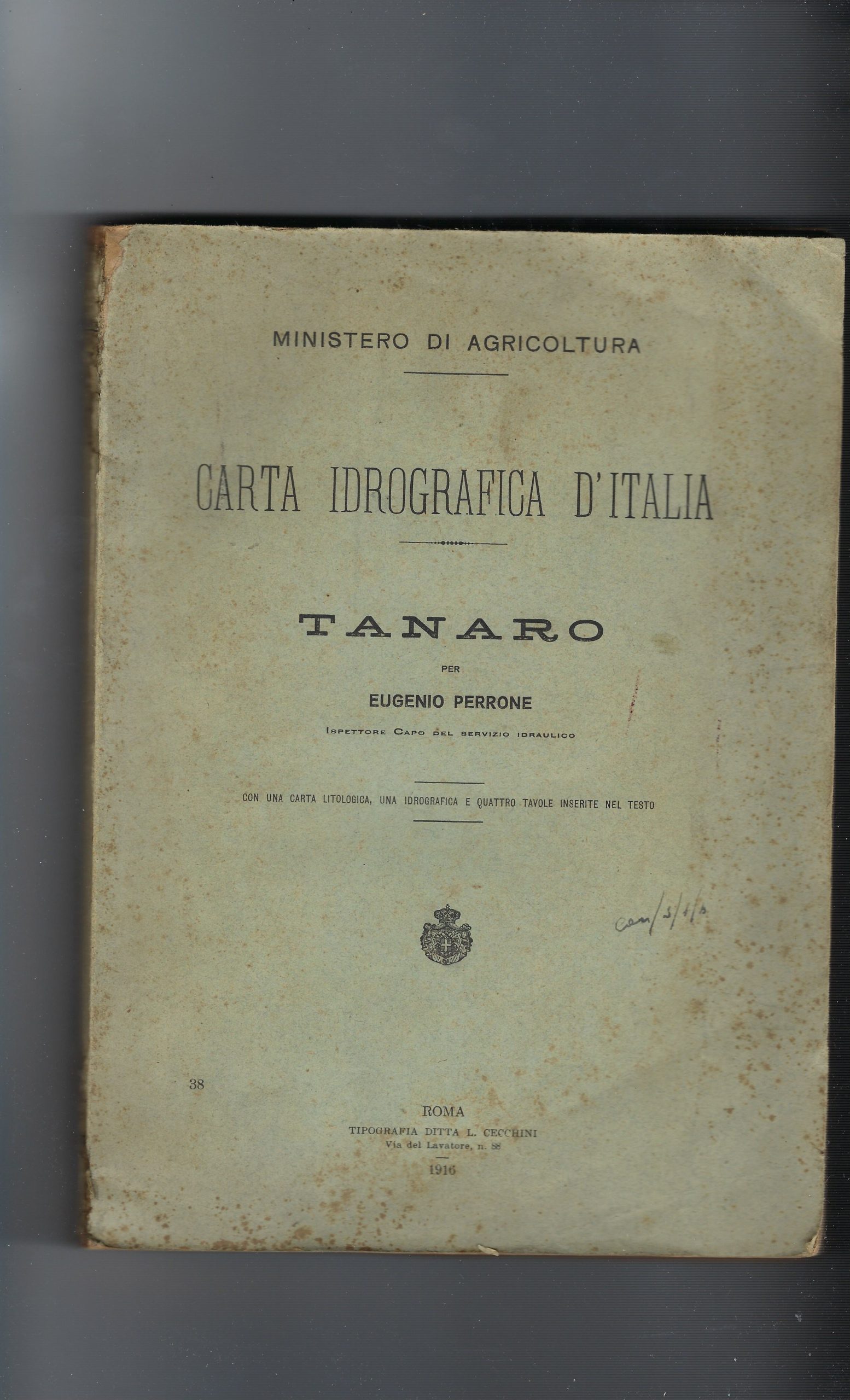 Carta Idrografica D'italia. Tanaro