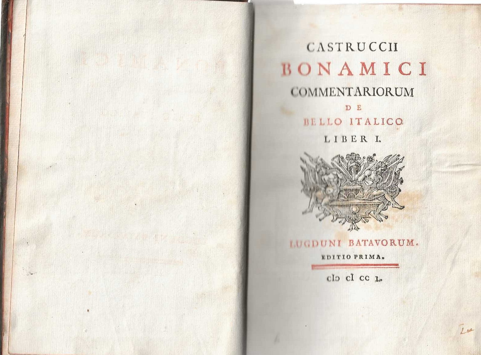 Castruccii Bonamici Commentariorum de bello italico