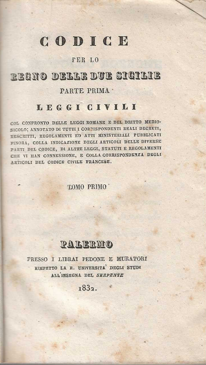 Codice per lo regno delle due sicilie
