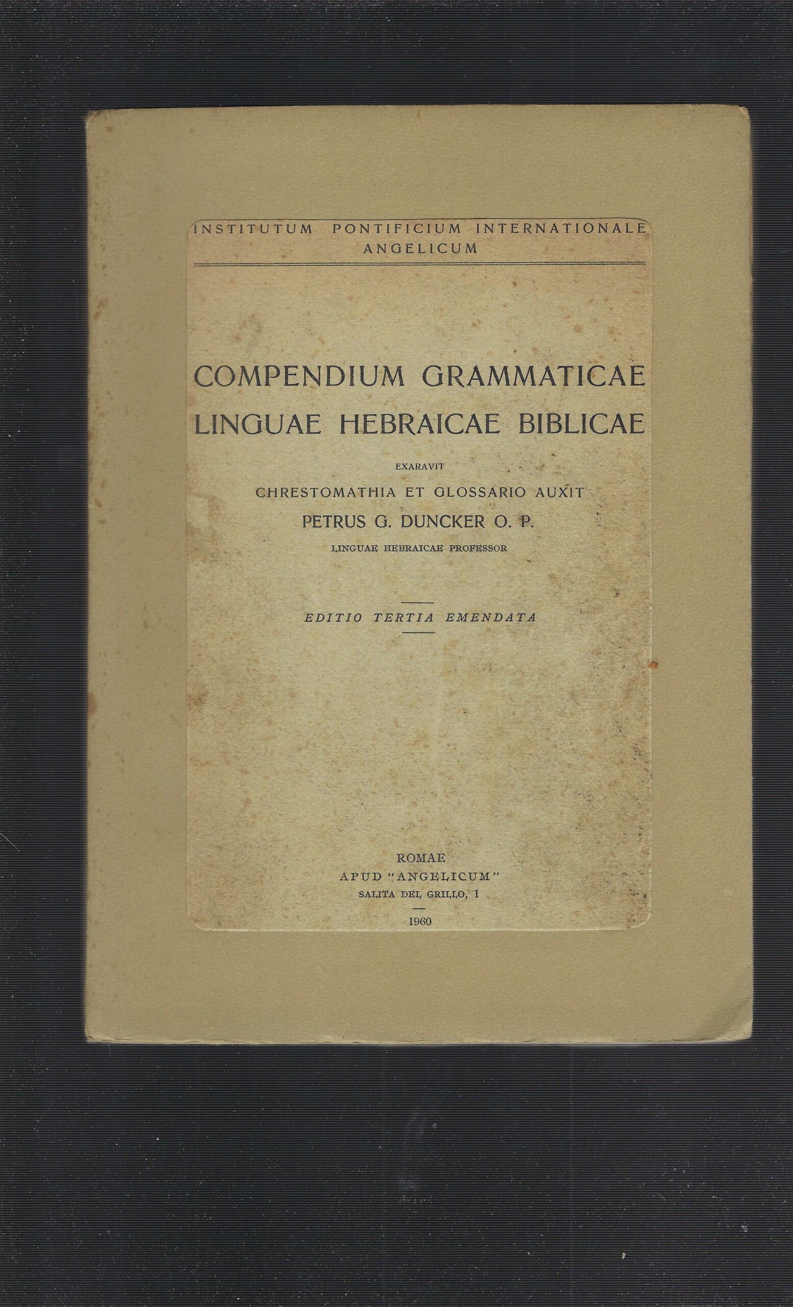 Compendium Grammaticae Linguae Hebraicae Biblicae