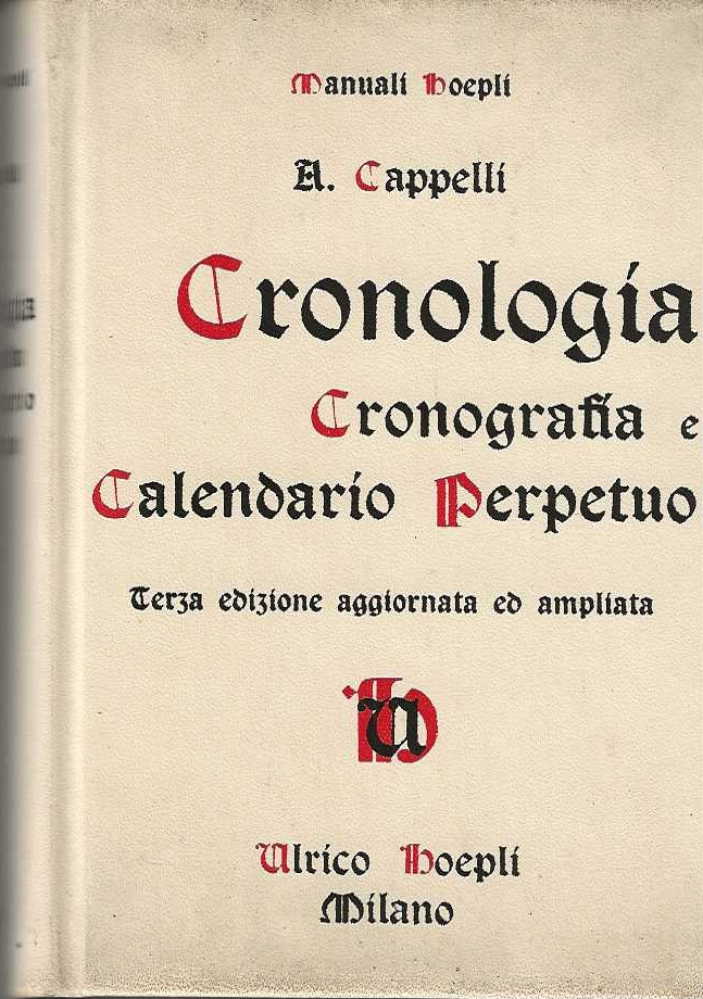 Cronologia - cronografia e calendario perpetuo