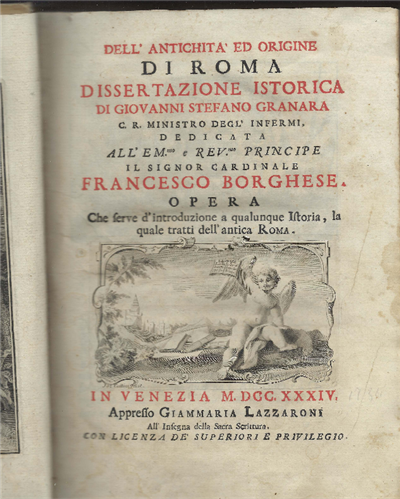Dell'antichità Ed Origine Di Roma Dissertazione Istorica Di Giovanni Stefano …