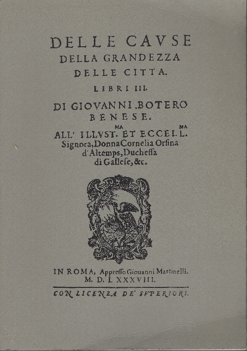 Delle Cause Della Grandezza Delle Città Libri Iii