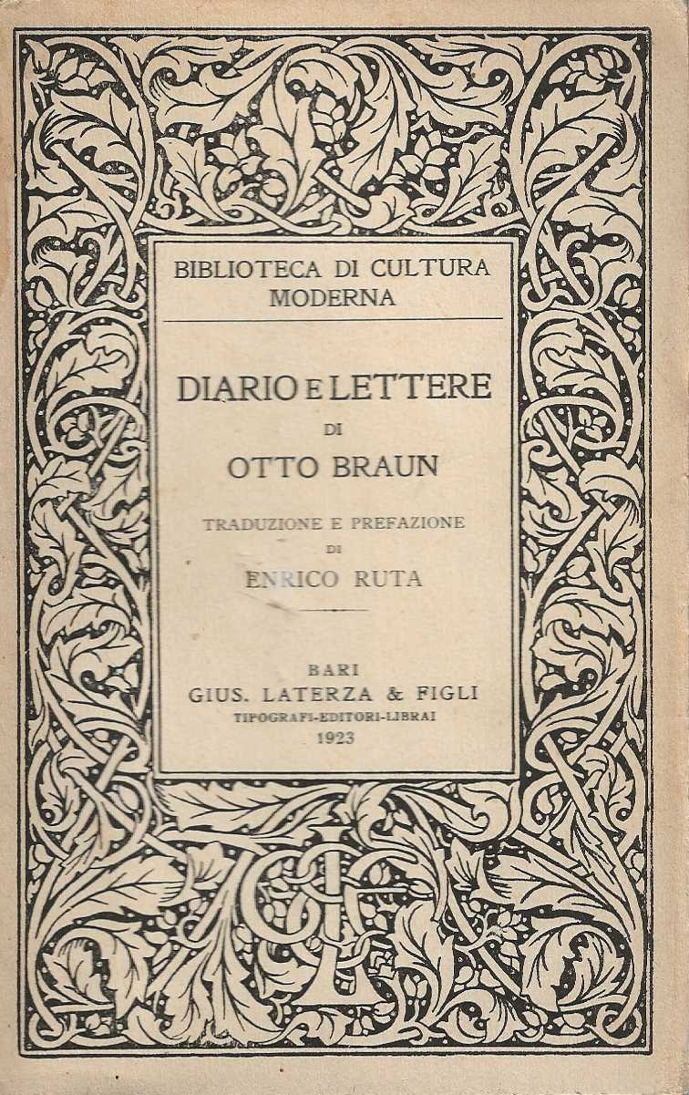 Diario e lettere di Otto Braun