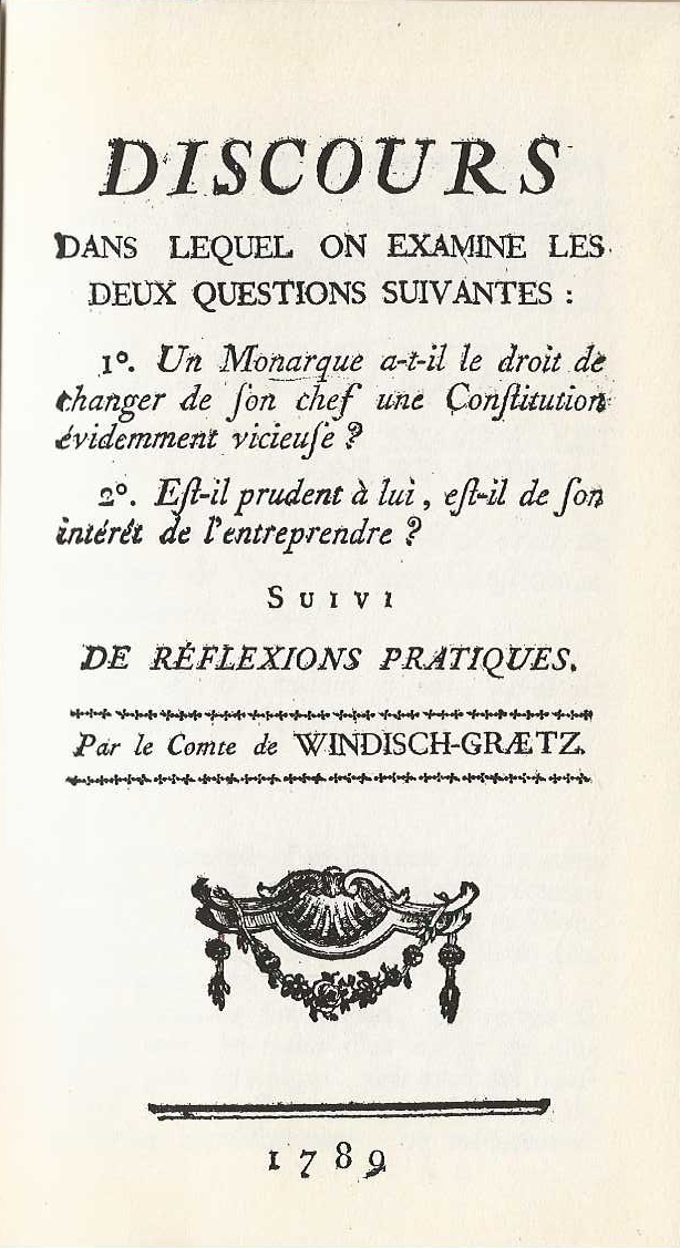 Discours dans lequel on examine les deux questions suivantes : …