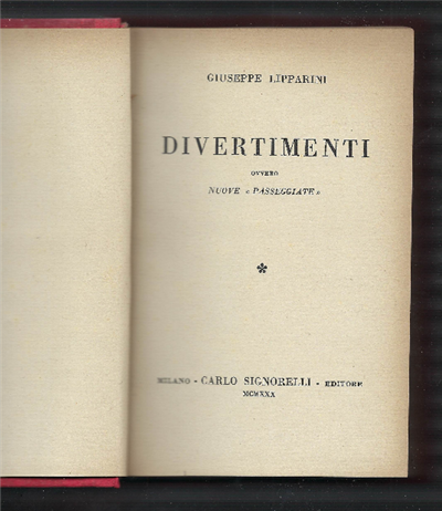 Divertimenti Ovvero Nuove "Passeggiate "