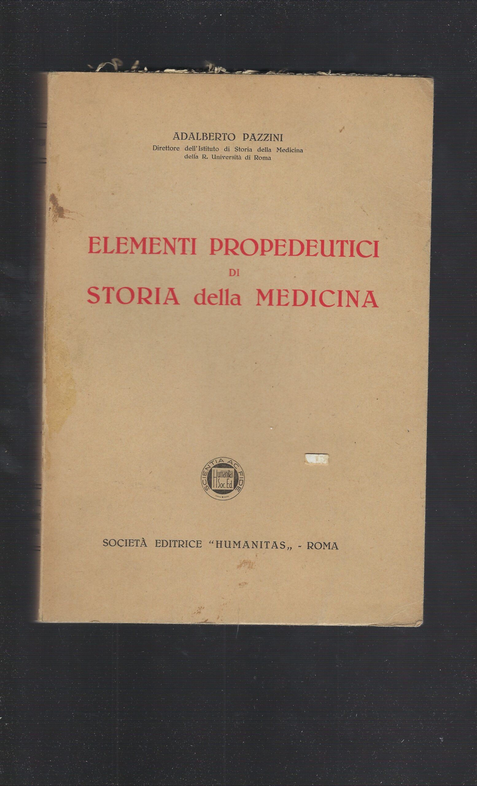 Elementi Propedeutici Di Storia Della Medicina